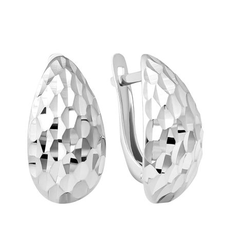 Серебряные серьги с алмазной гранью и родированием 1790₽