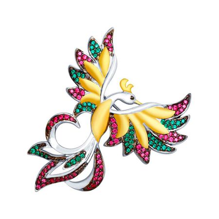 Брошь SOKOLOV Птица из серебра с фианитами 6390₽