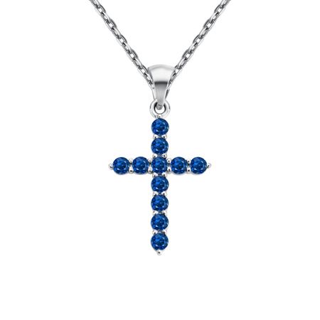 Подвеска-крестик из серебра с кварцем 1190₽