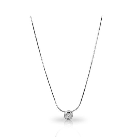 Серебряное колье с фианитом и родированием 1190₽