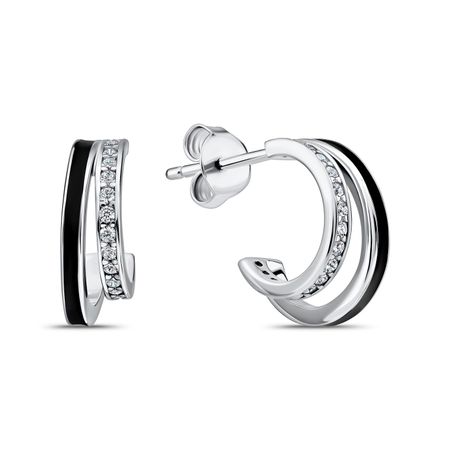Серебряные серьги с эмалью и фианитами 1790₽