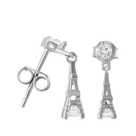 Серьги-пусеты из серебра с фианитами 990₽