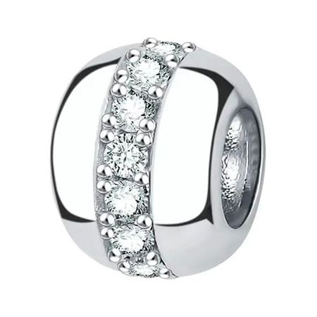 Серебряный шарм с фианитами и родированием 1490₽