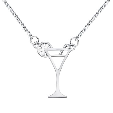 Серебряное колье Бокал с родированием 490₽