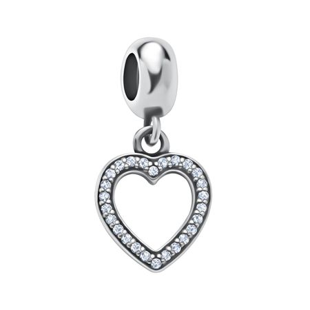 Серебряный шарм Сердце с фианитами и чернением 690₽