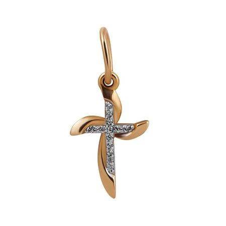 Золотая подвеска Крест с фианитами 7490₽