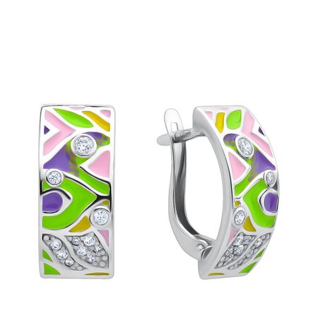 Серебряные серьги с эмалью и родированием 2990₽