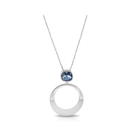 Серебряное колье с кристаллом и родированием 2670₽