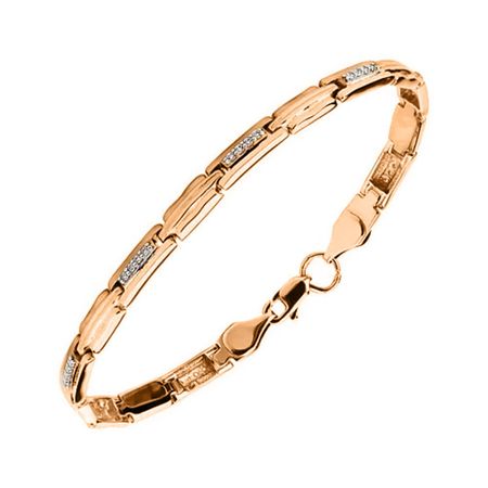 Золотой браслет Ролекс с фианитами и родированием 101090₽