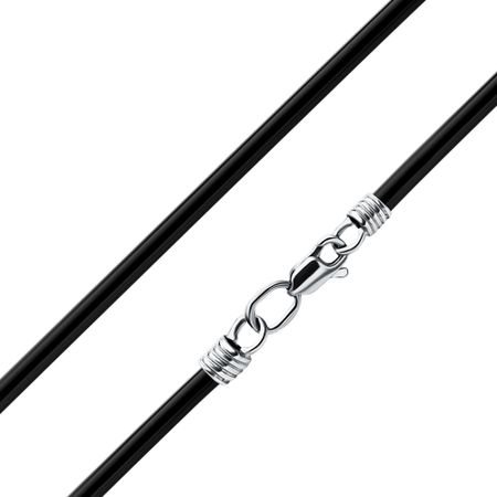 Каучуковый шнурок с серебряным замком и чернением 390₽