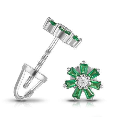 Серьги-пусеты из серебра с фианитами 990₽