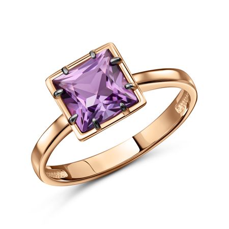 Золотое кольцо с аметистом и черным родированием 32990₽