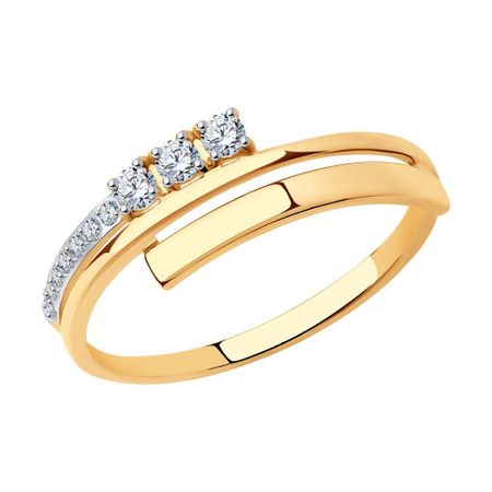 Золотое кольцо с фианитами 22970₽