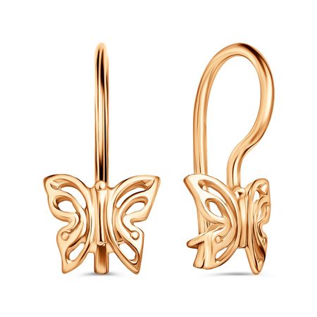 Серебряные детские серьги Бабочка с позолотой 890₽