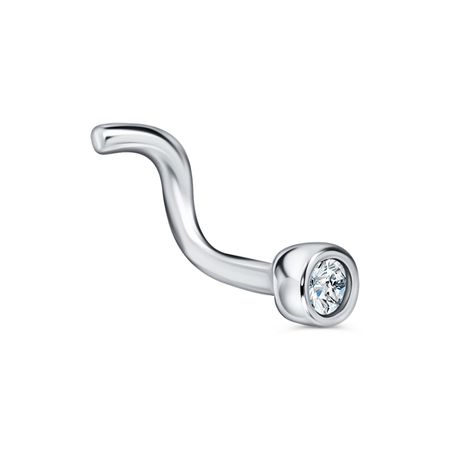 Серебряный пирсинг с фианитом и родированием 390₽
