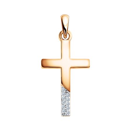 Золотая подвеска Крест с фианитами 17490₽