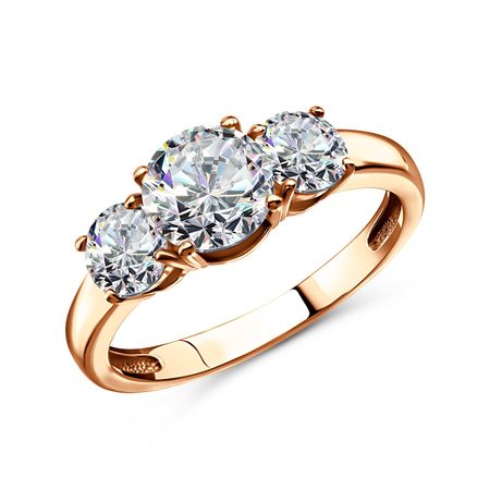 Серебряное кольцо с фианитами и позолотой 790₽