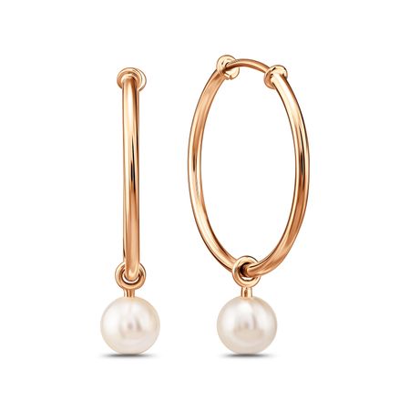 Серебряные серьги с жемчугом и позолотой 1190₽