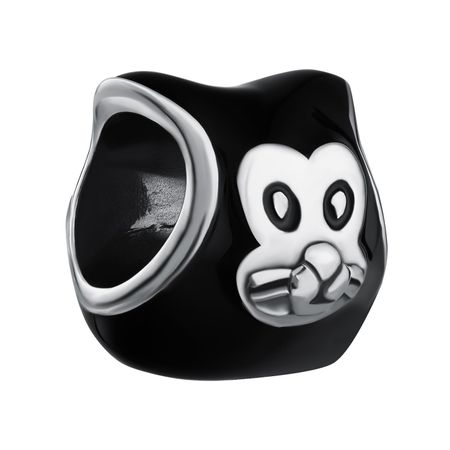 Серебряный шарм Кошка с эмалью и чернением 990₽