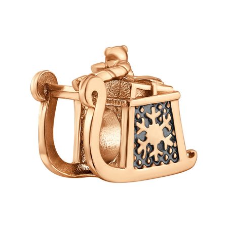 Серебряный шарм Сани с подарками с позолотой и чернением 490₽