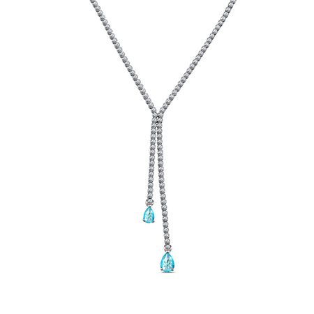 Серебряное колье с топазами и фианитами р 42-48 3590₽