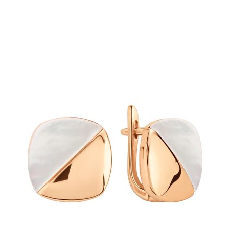 Серебряные серьги с перламутром и позолотой 3970₽