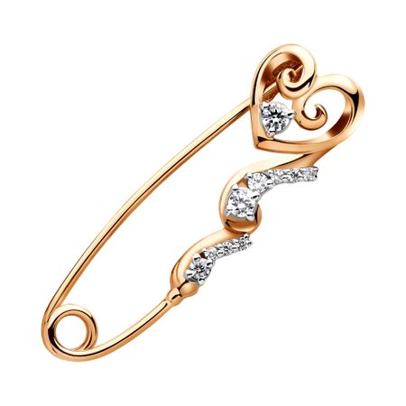 Золотая брошь с фианитами 27990₽