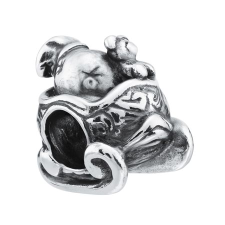 Серебряный шарм Санки с чернением 510₽