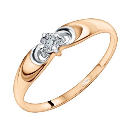 Золотое кольцо с бриллиантами и родированием 18990₽