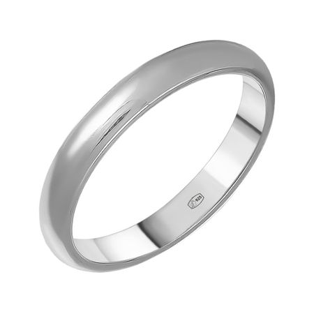 Серебряное гладкое обручальное кольцо с родированием 249₽