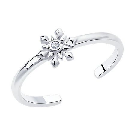 Серебряное кольцо с фианитом и родированием 380₽