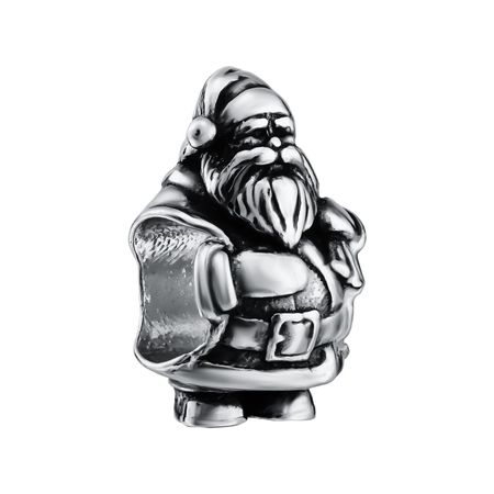 Серебряный шарм Дед Мороз с чернением 590₽