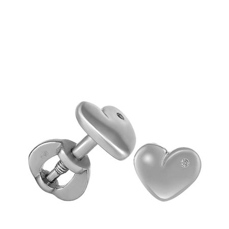 Серьга-пусета Сердце из серебра с фианитом 249₽