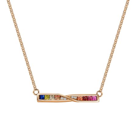 Серебряное колье со шпинелью и фианитами с позолотой 990₽