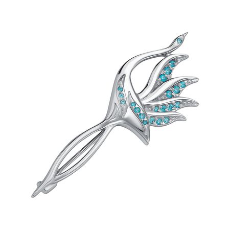 Серебряная брошь с фианитами и родированием 1790₽