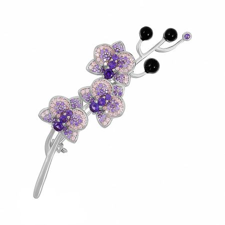 Брошь из серебра с эмалью и фианитами 5990₽