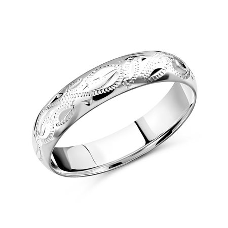 Серебряное гладкое обручальное кольцо с родированием 4 мм 790₽