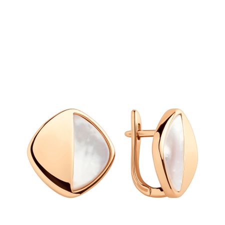 Серебряные серьги с перламутром и позолотой 4940₽