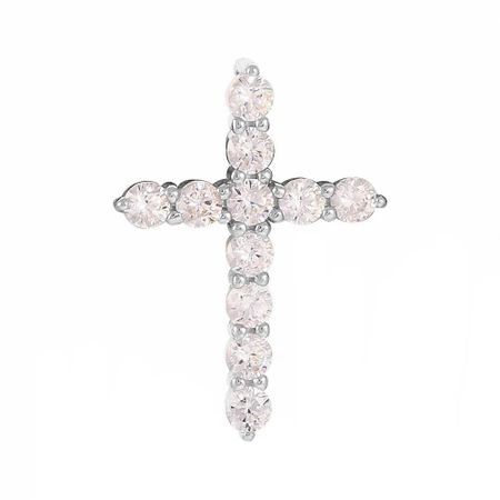 Подвеска-крестик из серебра с фианитами 890₽