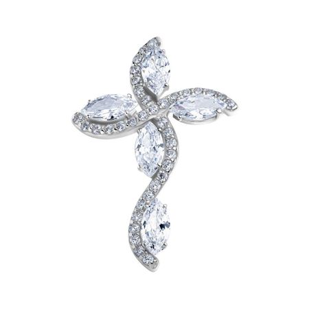 Подвеска-крестик из серебра с фианитами 2190₽