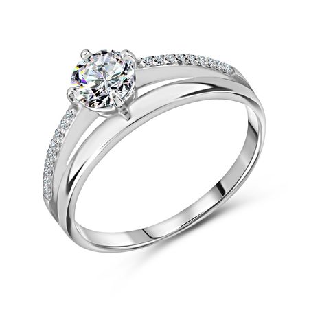 Серебряное кольцо с фианитами и родированием 1580₽