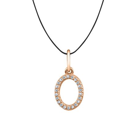 Серебряная подвеска буква О с фианитами и позолотой 249₽