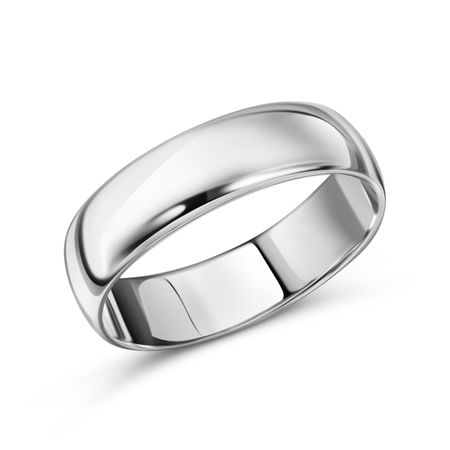 Серебряное гладкое обручальное кольцо с родированием 249₽