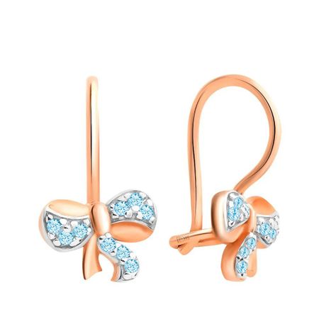 Золотые детские серьги Бант с фианитами 18990₽