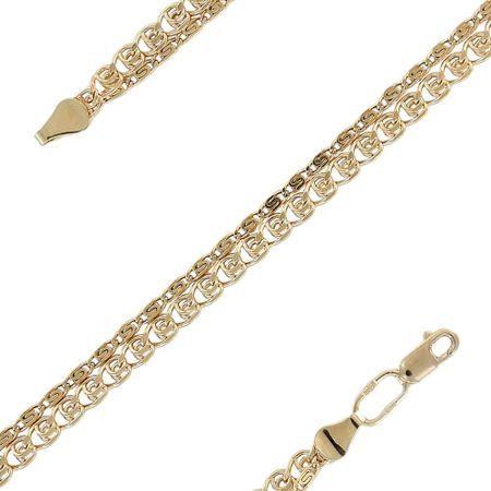 Золотой пустотелый браслет на ногу 36860₽