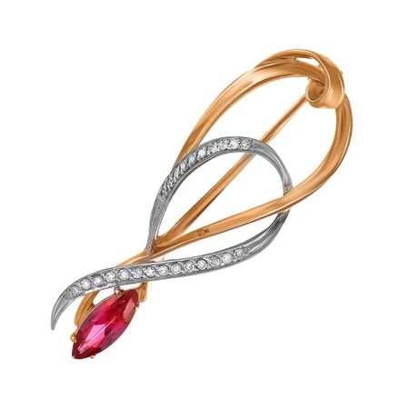 Брошь из золота с рубином и бриллиантами 39990₽