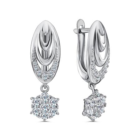 Серебряные серьги с фианитами 2490₽