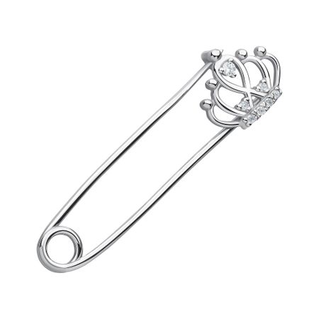 Серебряная булавка с фианитами и родированием 1400₽
