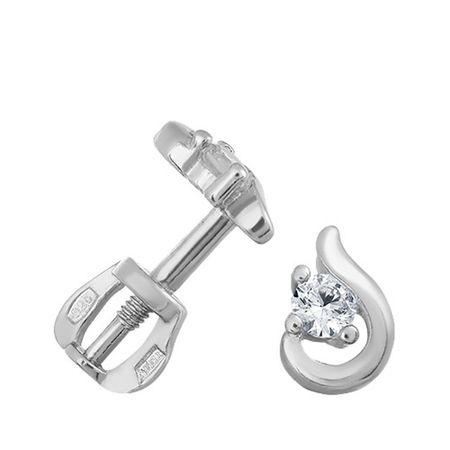 Серьги-пусеты из серебра с фианитами 990₽