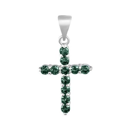 Серебряная подвеска Крест с кварцем 840₽